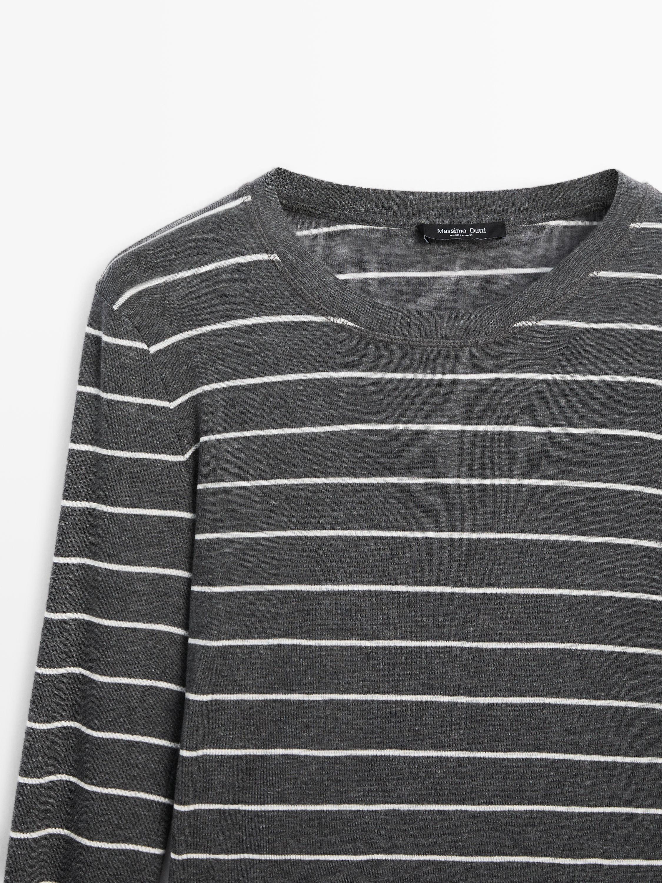 Lightweight striped long sleeve T-shirt